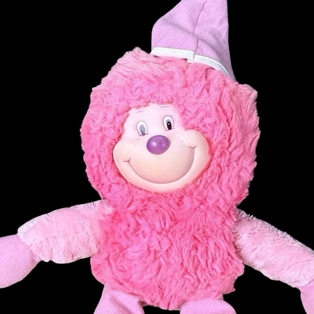 Flower Pets Pink Sprite Fairy Rubber Face Plush‎ Soft Stuffed Animal Toy 1984